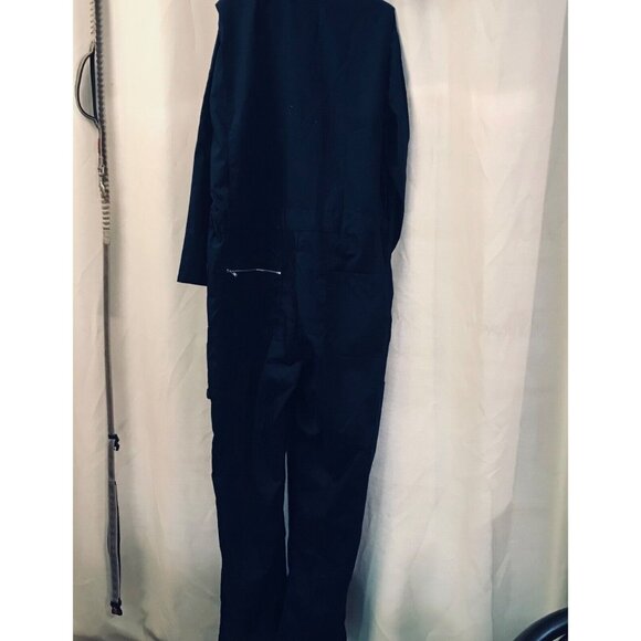 TOPTIE Coveralls Men's Large Long Sleeve Blue Snap Zip Front Elastic Waist NWOT - Picture 10 of 12